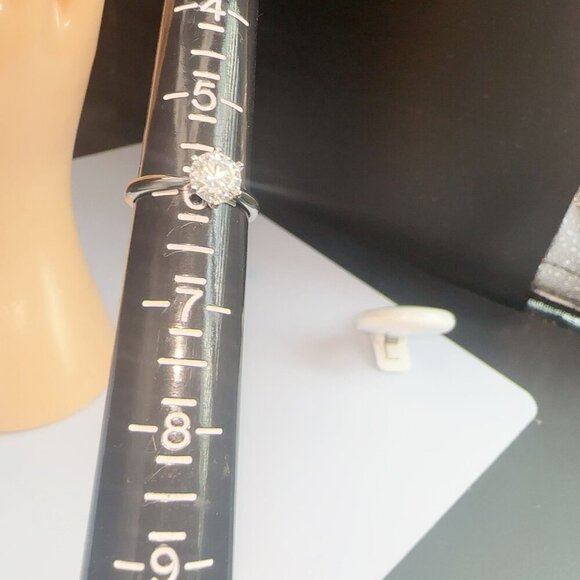 Moissanite Solitaire Engagement Ring Silver Band Size 6 With GRA Certification - Picture 7 of 11